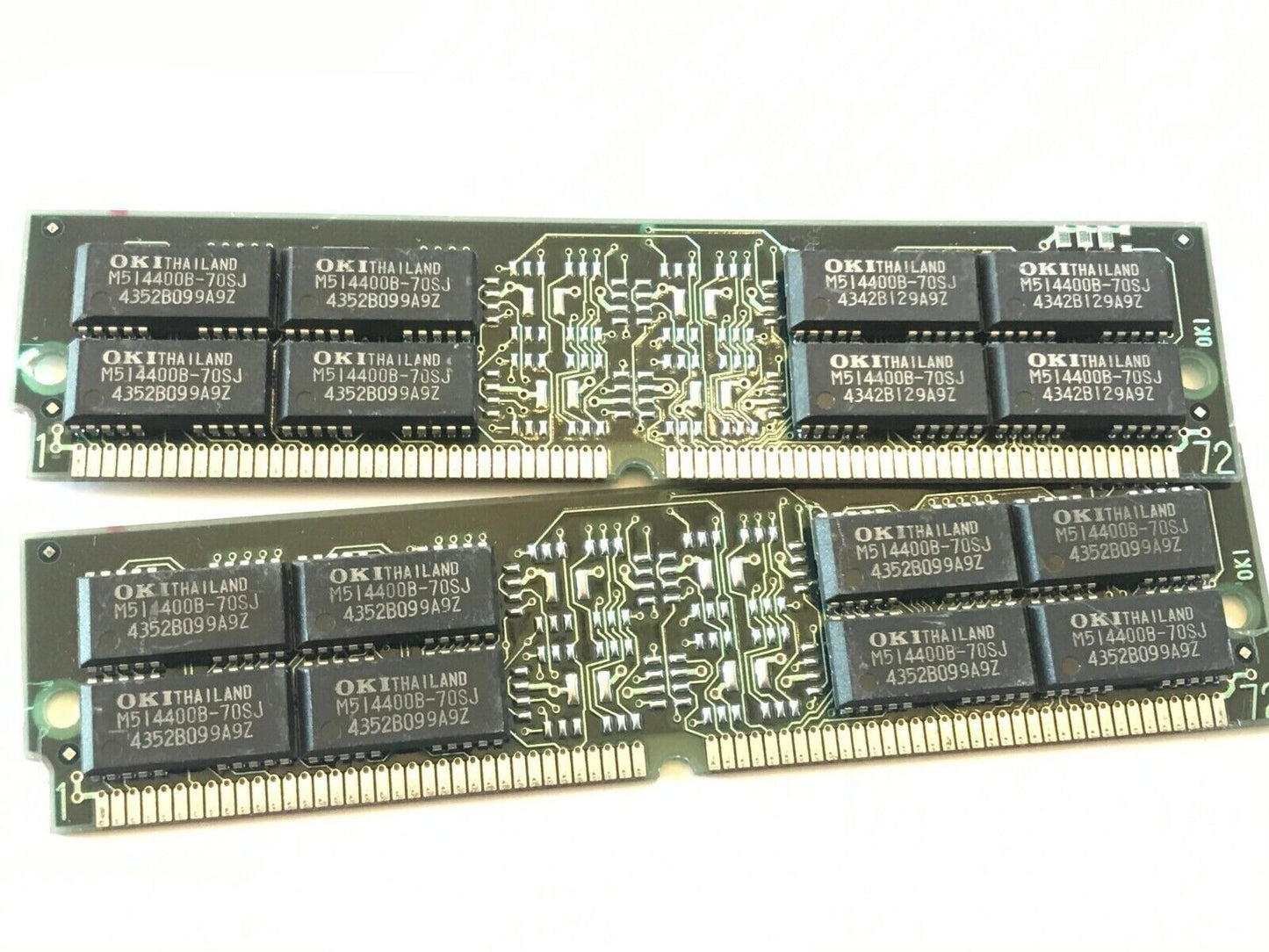 MATCHED PAIR OF OKI 4MB 72 PIN 70NS FAST PAGE MODE NON PARITY SIMM FPM fcb13.6