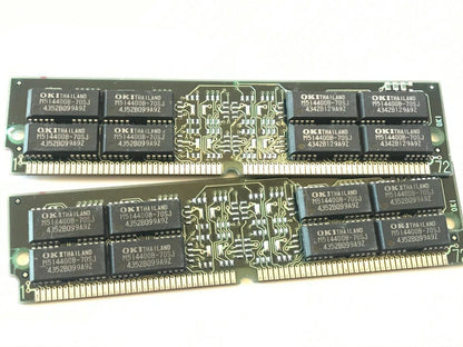 MATCHED PAIR OF OKI 4MB 72 PIN 70NS FAST PAGE MODE NON PARITY SIMM FPM fcb13.6