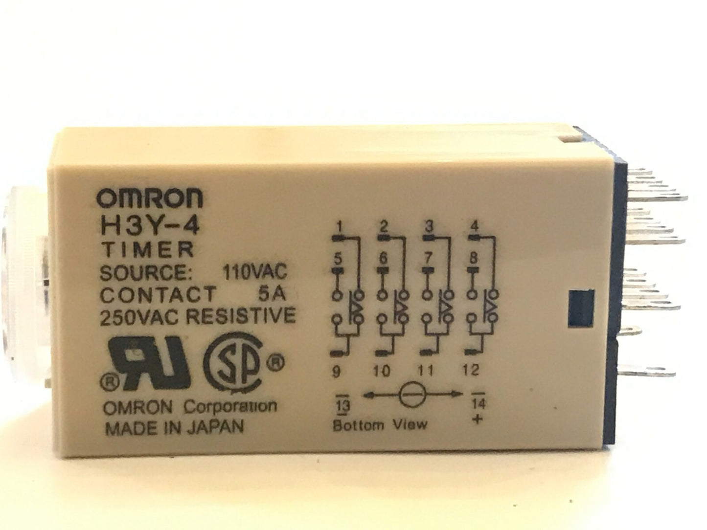 H3Y-4 110V AC MINIATURE PLUG IN TIMER 14 PIN 2 - 60 SECONDS 4 POLE 4PCO ac1x8