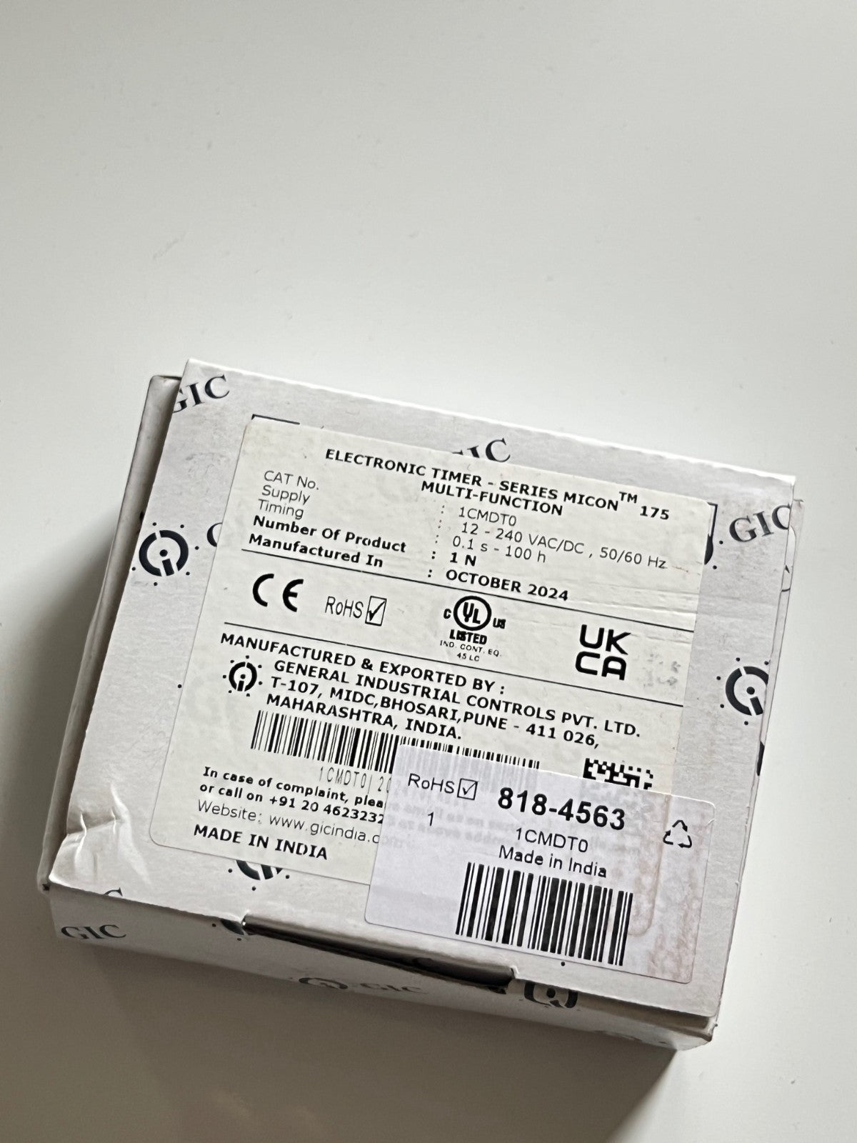 GIC 1CMDT0 DIN RAIL MULTI FUNCTION TIMER 0.1S - 100H 12V - 240V NEW fd1d42