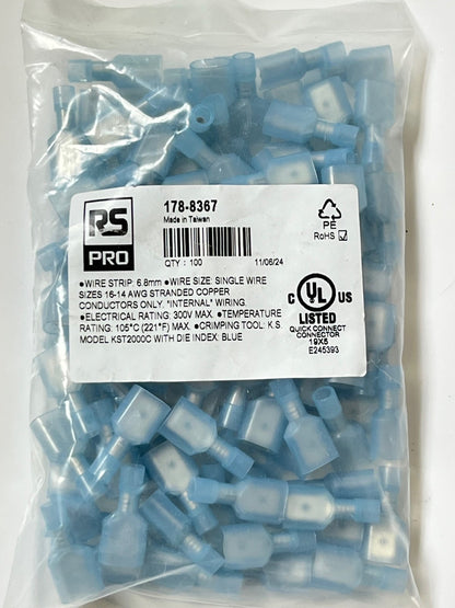 INSULATED CRIMP TERMINALS BEST RS QUALITY ALL TYPES PACKS OF 100 CHEAP fcb22