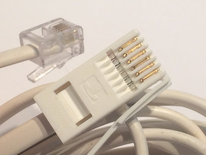 4 WAY RJ11 TO BT PHONE PLUG STRAIGHT CABLE 6M LONG, BEST QUALITY UK MADE blb29