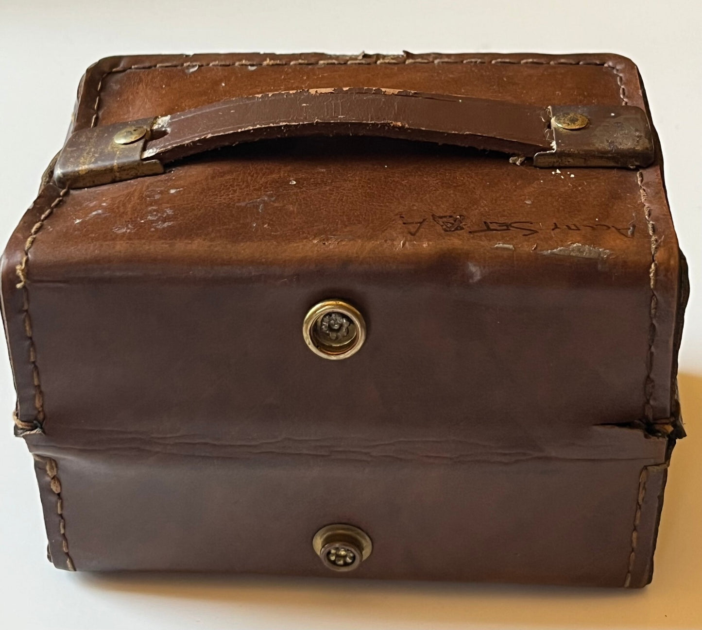 VINTAGE LEATHER CARRY CASE FOR BIRD THRULINE 43 ELEMENTS / SLUGS FD2H3