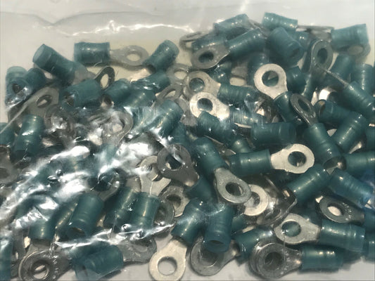 TYCO / AMP BEST QUALITY 16-14AWG BLUE CRIMP RING M4 TERMINAL PACK OF 100 ad1*12