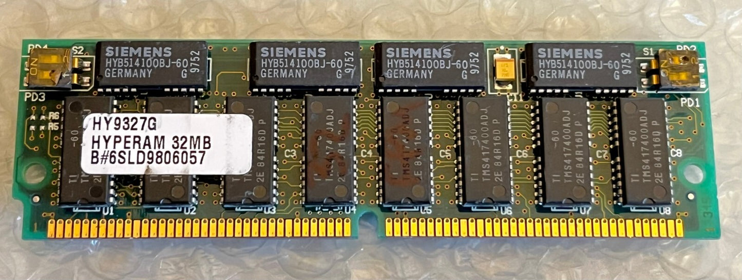 HY9327G 32MB GOLD PLATED 72 PIN 70NS FAST PAGE MODE PARITY FPM SIMM fd1A44