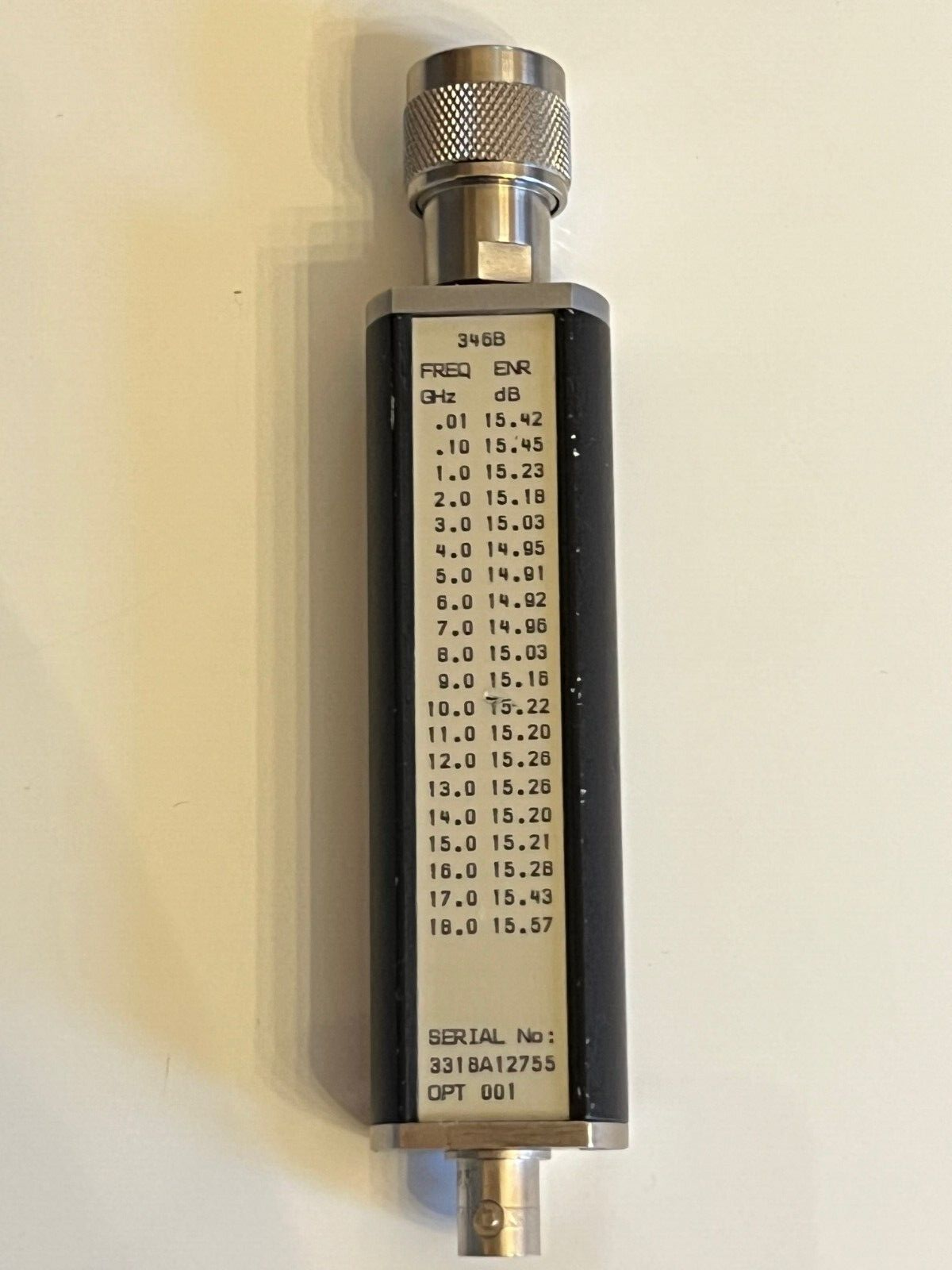 HP 346B OPT 001 NOISE SOURCE 10MHz - 18GHz N TYPE ae1w4