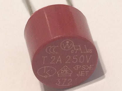 2A TIME DELAY RADIAL MINIATURE WIRE ENDED FUSE TR5 (x2) fbe4c9