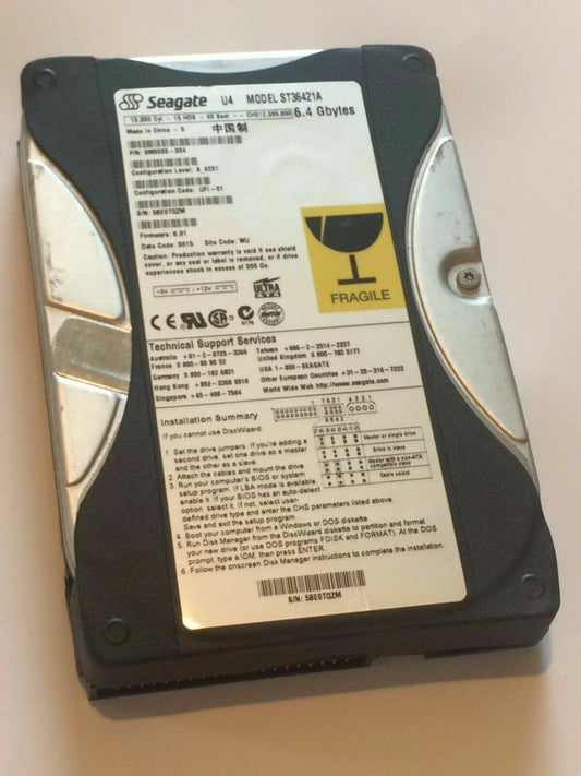 SEAGATE ST36421A 9M9003-304 A_4231 FIRMWARE 8.01 IDE HARD DRIVE 6.4GB aa4ba9C