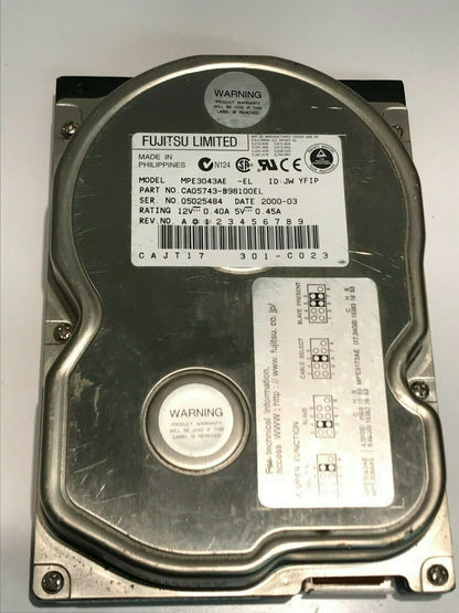 FUJITSU MPE3043AE -EL 4.3GB IDE HARD DRIVE CAO5743-B98100EL aa5ha8