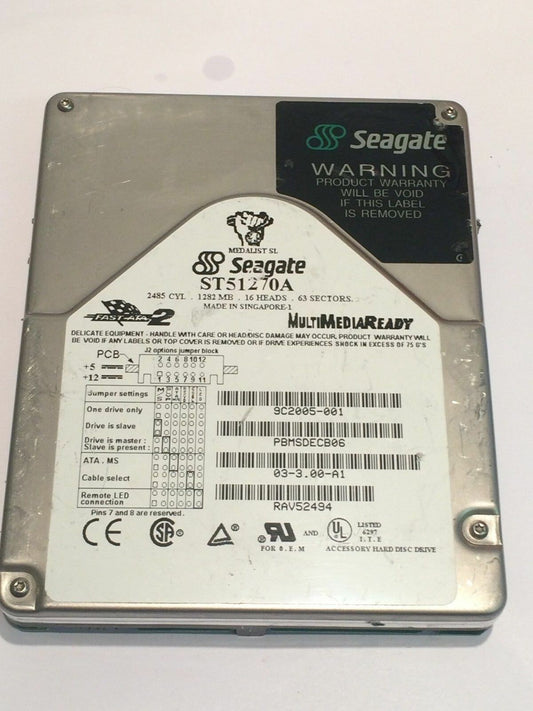 SEAGATE ST51270A IDE HARD DRIVE 1.2GB aa4ce3