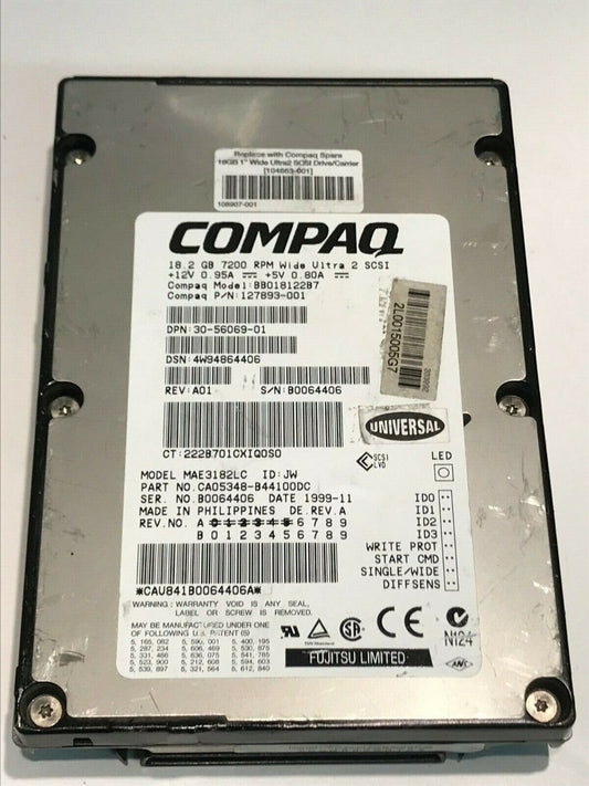 FUJITSU MAE3182LC 18.2GB SCSI 2 WIDE HARD DRIVE CAO5348-B44100DC aa5hb1