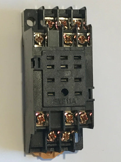 PYF11A 11 PIN RELAY BASE FOR 'MY3' RELAYS DIN RAIL OR SCREW DOWN MOUNT ad1J21