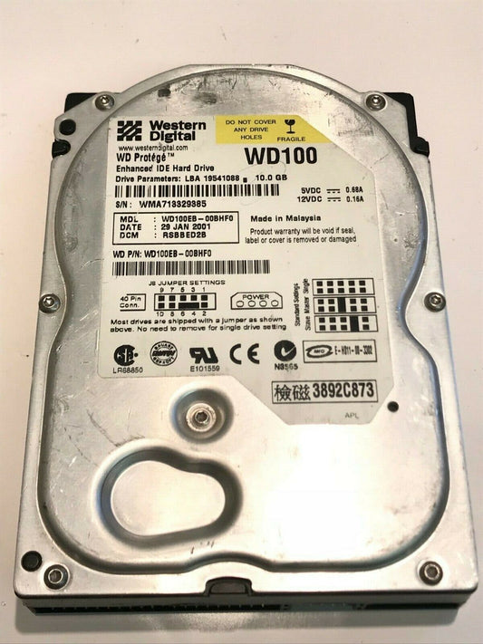WESTERN DIGITAL PROTEGE WD100 10GB IDE HARD DRIVE WD100EB-00BHFO RSBBED2 aa5fd5