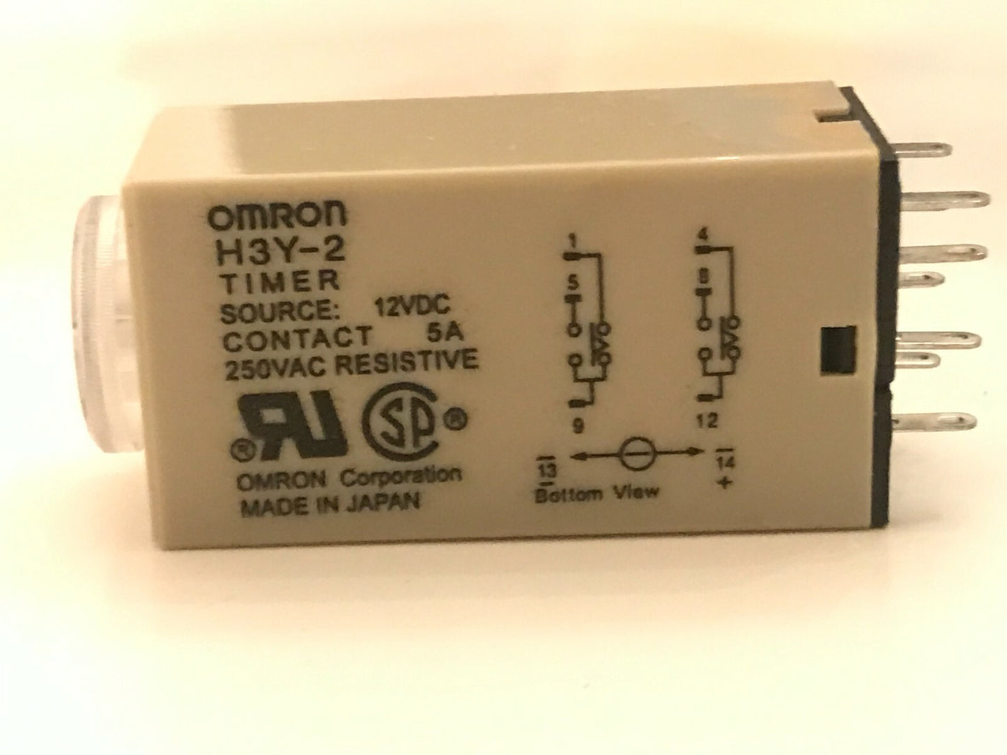 H3Y-2 12V DC MINIATURE PLUG IN TIMER 8 PIN 2 - 60 MINUTES DP CONTACTS ad2G10