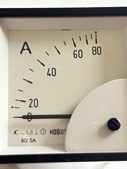 HOBUT D72SD 72mm 5A FSD 80A SCALE MOVING IRON PANEL METER UK MADE FD1D38