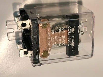 12V DC SINGLE POLE ON - OFF HEAVY DUTY RELAY WITH 30A CONTACTS x1 - 20 fba12B