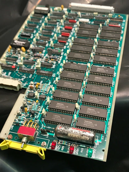 OLD MEMORY PCB WITH 22 X 6264 TOSHIBA SRAM MEMORY CHIPS TC5565PL-15 ac1X14