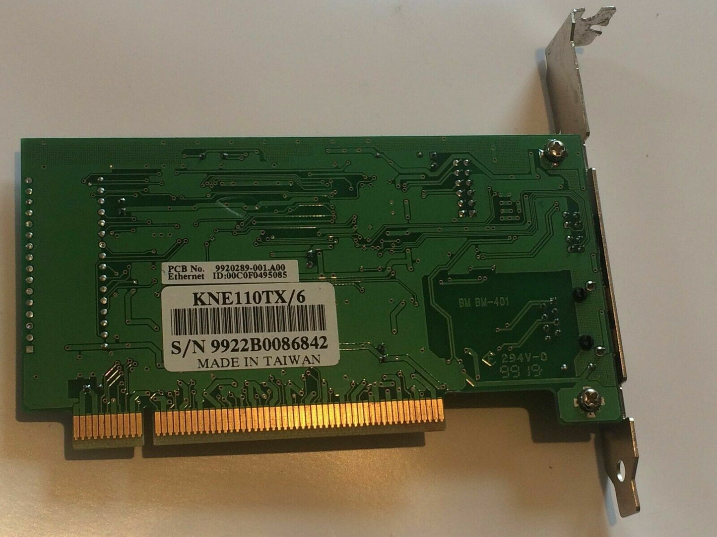 KNE110TX/6 PCI KINGSTON 10/100 NETWORK CARD ad2v12