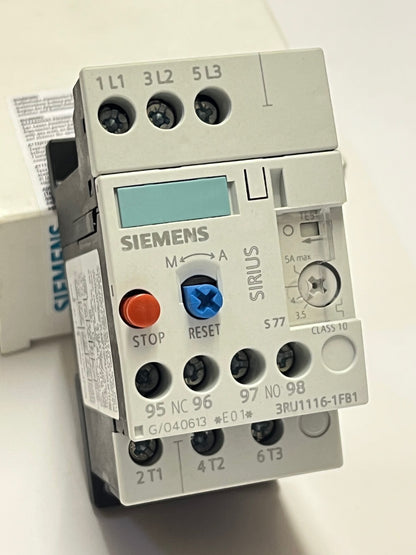 SIEMENS 3ZX1012-0RU11-1AA1, 3RU1116-1FB1 THERMAL OVER LOAD RELAY AE1y3
