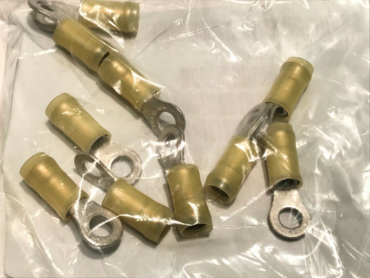 TE / AMP BEST QUALITY 10-12AWG YELLOW CRIMP RING M4 TERMINAL PACK OF 10 fbb34