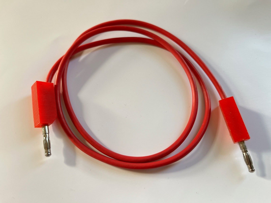 HEAVY DUTY 4MM STACKABLE BANANA PLUG SILICON TEST LEAD 1.0M LONG RED ad1*21