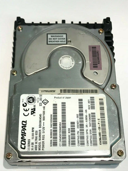 COMPAQ BD03664545 36.4GB SCSI 3 HARD DRIVE 232431-002 B20B aa5ha3