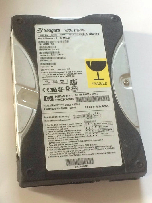 SEAGATE ST38421A 9M9004-730 FIRMWARE 6.01 IDE HARD DRIVE 8.4GB aa4bd1d