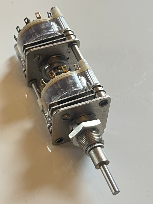 DUAL 10 WAY & 12 WAY 1 POLE 2 GANG CONCENTRIC ROTARY SWITCH AUDIO fcb20.4