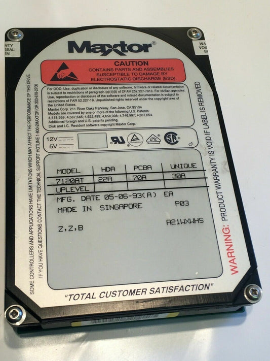 MAXTOR 7120AT 120MB IDE HARD DRIVE aa4ca24