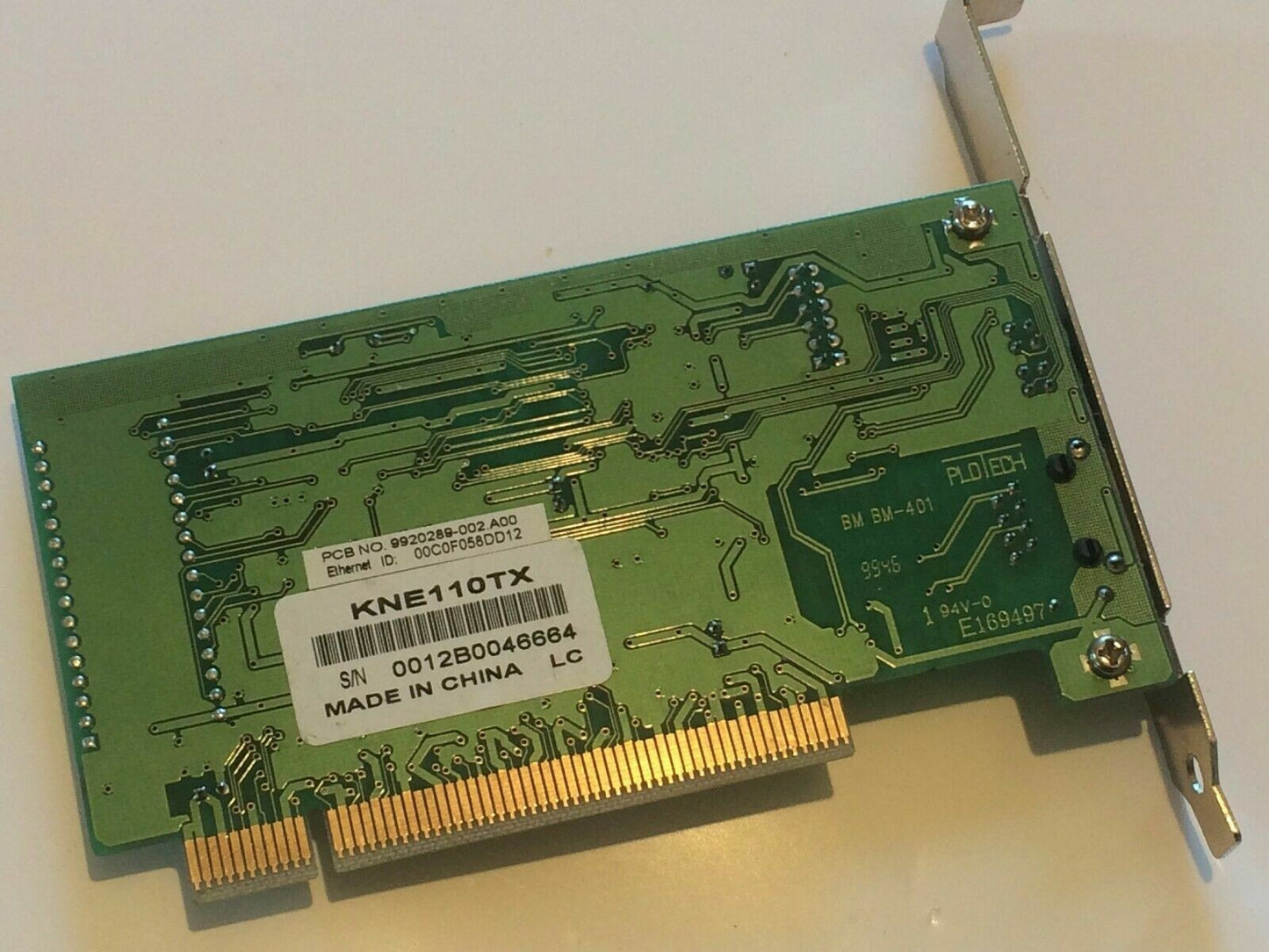 KNE110TX PCI KINGSTON 10/100 NETWORK CARD ad2v11