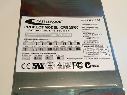ORB CASTLEWOOD 2.2GB REMOVABLE MEDIA ULTRA SCSI BACKUP KIT NEW ac2c4