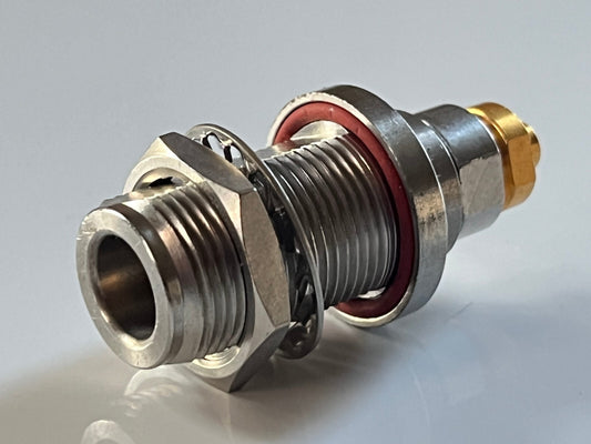 SUHNER N TYPE BULKHEAD FEMALE FOR SMALL COAX & .141 SEMI RIGID fcb25.43