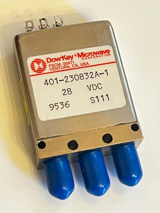 DOWKEY 401-230832A-1 RF SMA FAIL SAFE COAX SWITCH 18GHz 28Vdc SPDT AD2N31
