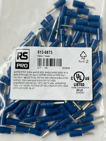 INSULATED CRIMP TERMINALS BEST RS QUALITY ALL TYPES PACKS OF 100 CHEAP fcb22