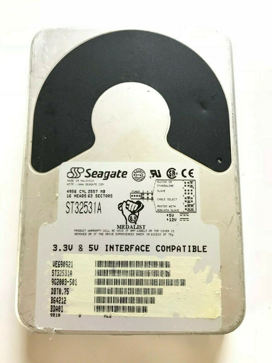 SEAGATE ST32531A 9G2003-501 FIRMWARE DBT0.75 IDE HARD DRIVE 2.5GB aa4ac21