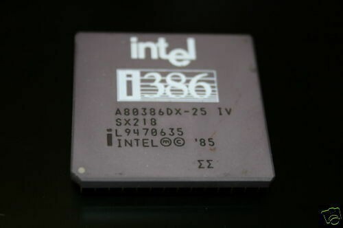 VINTAGE INTEL A80386DX-25 SX218 PROCESSOR 386 DOUBLE ENIGMA fba10a2