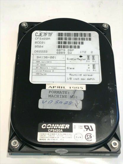 CONNER CFS420A 420MB IDE HARD DRIVE BCE01 94136-001 D62222 CJE7FTF aa5fe4a