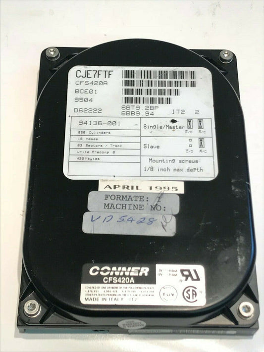 CONNER CFS420A 420MB IDE HARD DRIVE BCE01 94136-001 D62222 CJE7FTF aa5fe4a
