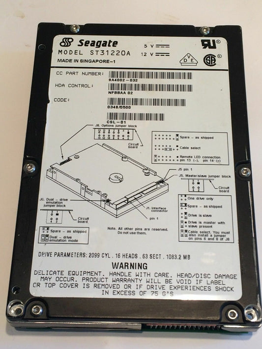 SEAGATE ST31220A IDE HARD DRIVE 1GB aa4ca13