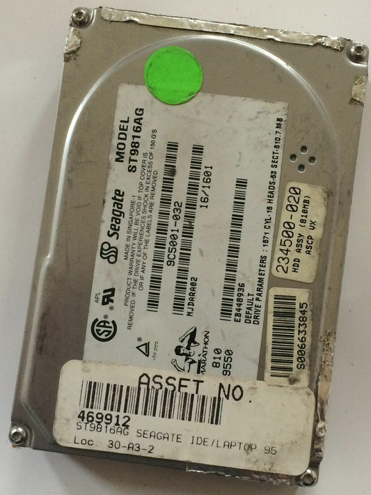 SEAGATE ST9816AG 2.5 INCH 18MM 810MB HARD DISC DRIVE fbc1f23