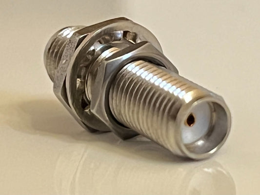 RADIALL R125720001W SMA LONG REACH FEMALE / FEMALE BULKHEAD ADAPTER fbb15a6