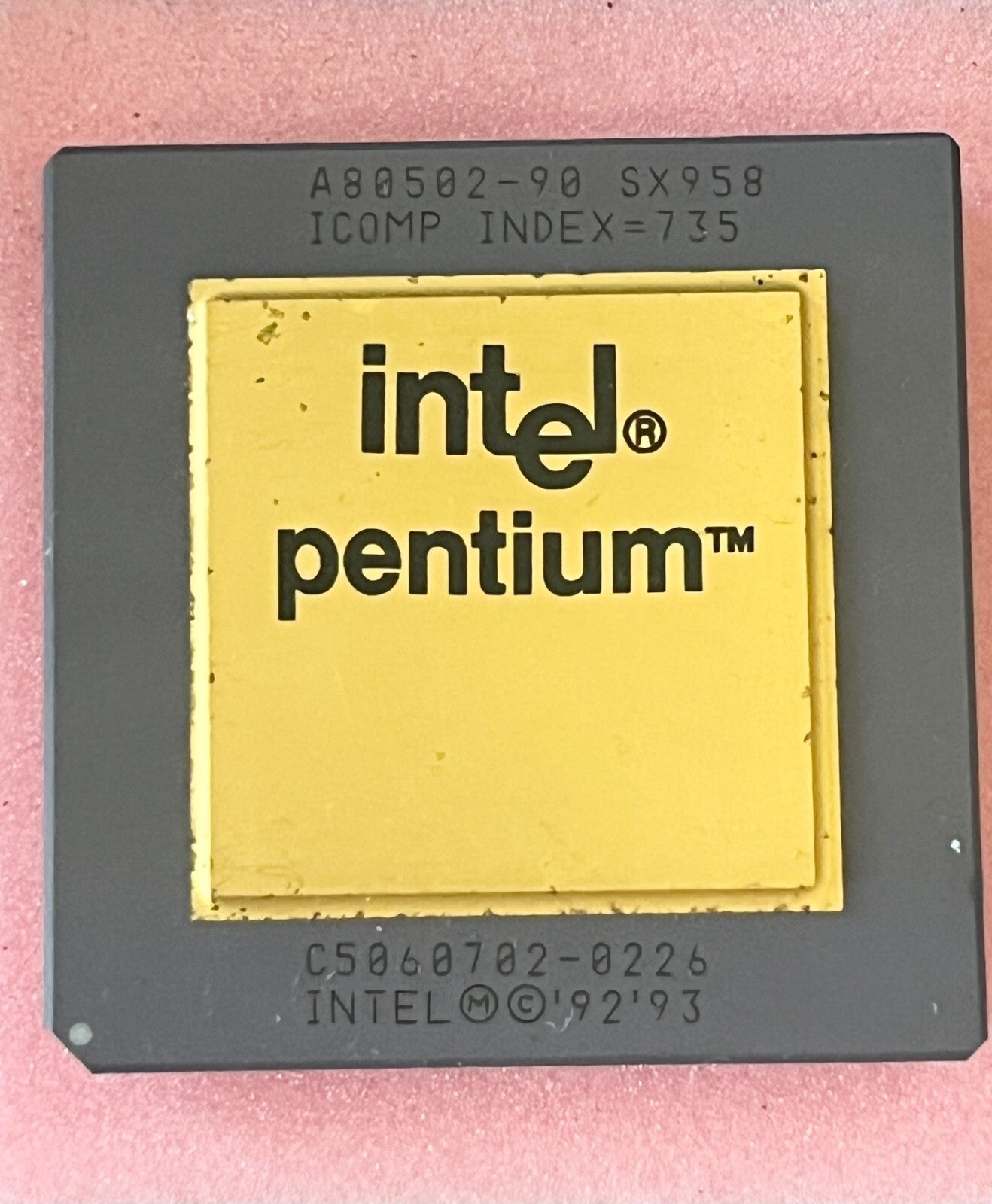 INTEL A80502-90 SX958 SOCKET 4 COLLECTIBLE PENTIUM PROCESSOR fbb15A2