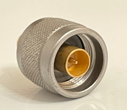 SUHNER PREMIUM N MALE TO SMA MALE PRECISION RF COAXIAL ADAPTER FBA10A98