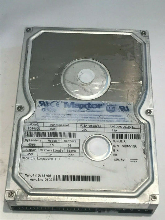 MAXTOR 90340D2 02A 02A 11A 3.4GB IDE HARD DRIVE aa5fb10
