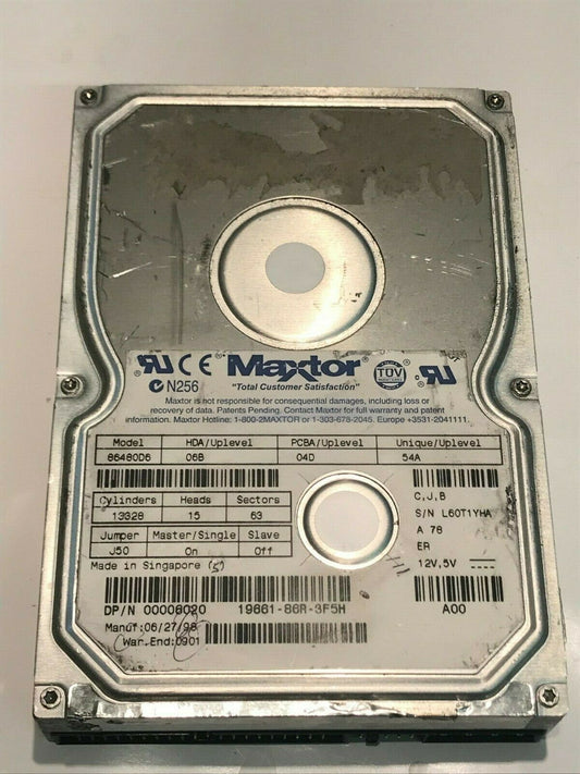 MAXTOR 86480D6 06B 04D 54A 6.4GB IDE HARD DRIVE aa5he4