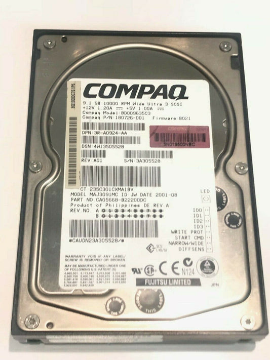 FUJITSU MAJ3091MC 9.1GB SCSI 3 HARD DRIVE CAO5668-B2200DC B021 aa5ia1b