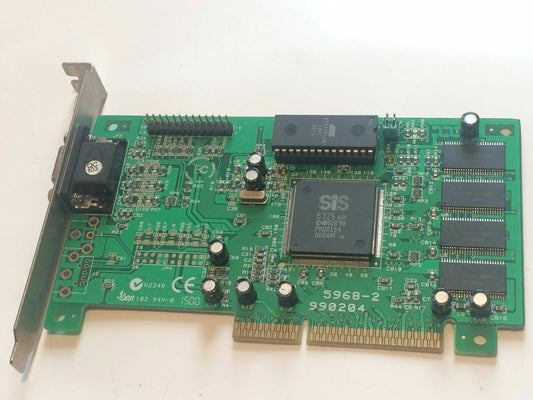 SIS SILICON SYSTEMS PT5968-2 990204 6326 3D PRO 8MB AGP VIDEO CARD ad2T11