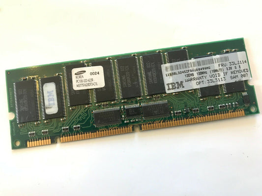 IBM FRU 33L3114 168 pin 3.3V PC100 CL3 16x4 REGISTERED ECC DIMM fcb11.1