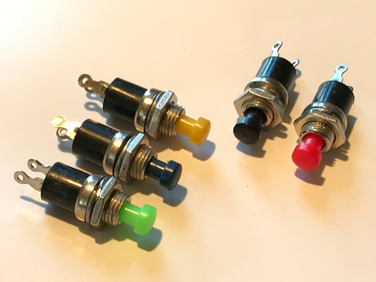 MINI PANEL MOUNT PUSH SWITCH PUSH TO MAKE ALL COLOURS (x1) faa13B