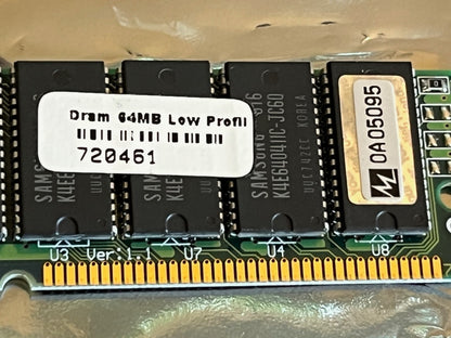 72 PIN 64MB EDO SIMM LOW PROFILE MEMORY 60nS PREMIUM GOLD PLATED (x1) fcb11.4
